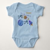 Personalisierter Baby Bodysuit "Little Astronaut" Baby Strampler (Vorderseite)