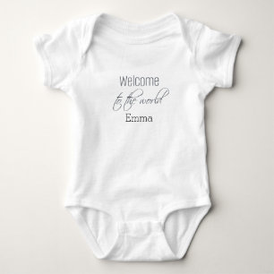 Personalisierter Baby-Bodysuit "Welcome to World" Baby Strampler