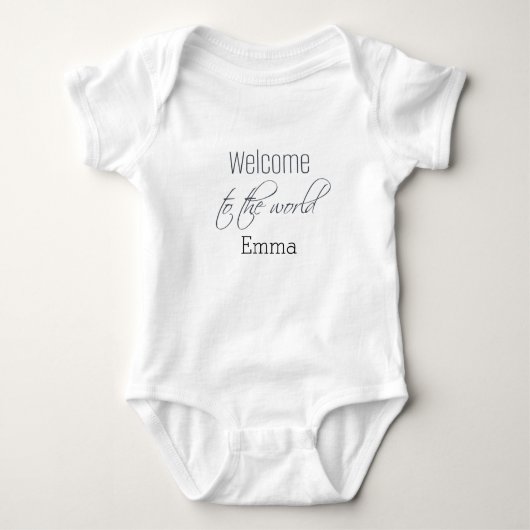 Personalisierter Baby-Bodysuit "Welcome to World" Baby Strampler (Vorderseite)