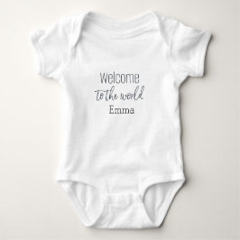Personalisierter Baby-Bodysuit "Welcome to World" Baby Strampler