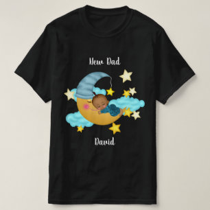 Personalisierter Baby Boy auf einem Mond Art T - S T-Shirt