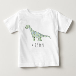 Personalisierter Baby Boy Doodle Dinosaurier mit d Baby T-shirt