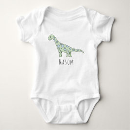 Personalisierter Baby Boy Doodle Dinosaurier mit N Baby Strampler