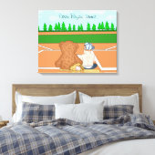 Personalisierter Baby Boy im Baseball Cap Teddy Be Leinwanddruck (Insitu (Schlafzimmer))