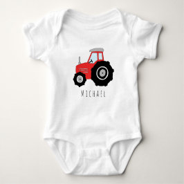 Personalisierter Baby Boy Red Farm Traktor mit Nam Baby Strampler
