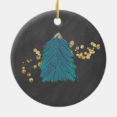 Personalisierter Baby Boy's erste Weihnacht Keramik Ornament (Hinten)