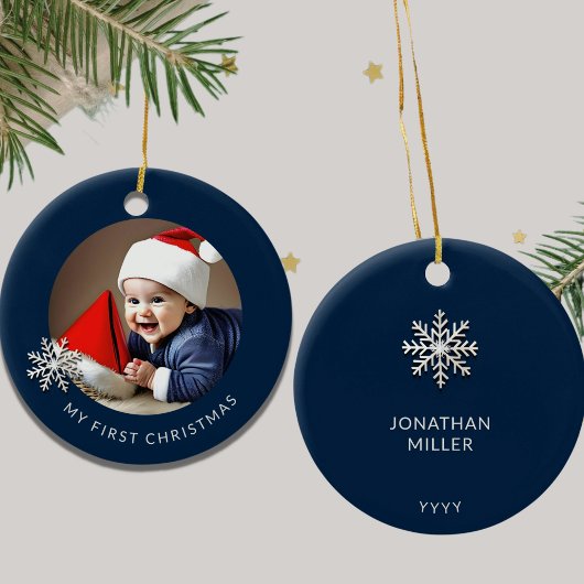 Personalisierter Baby Boy's First Christmas Orname Keramik Ornament