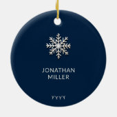 Personalisierter Baby Boy's First Christmas Orname Keramik Ornament (Hinten)