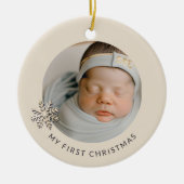 Personalisierter Baby Boy's First Christmas Orname Keramik Ornament (Vorne)