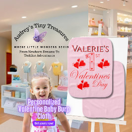 Personalisierter Baby Burp Clou 1. Valentinstag Spucktuch