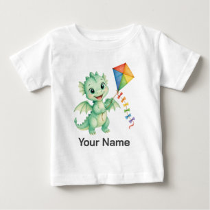 Personalisierter Baby-Drache hält Kinderdrachen Baby T-shirt