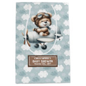 Personalisierter Baby-Duschbeutel mit Blue-Bären-P Mittlere Geschenktüte (Vorderseite)