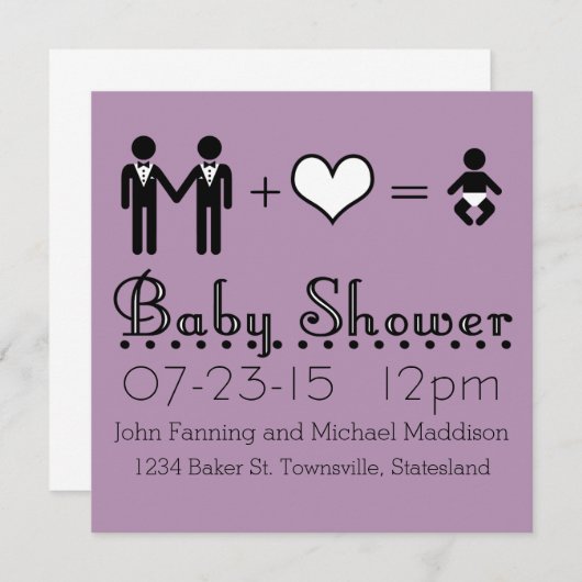 Personalisierter Baby-Duschen-moderner Einladung (Vorne/Hinten)