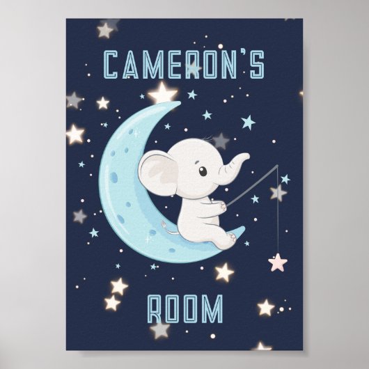 Personalisierter Baby Elephant 4 Sterne Poster fis (Vorne)
