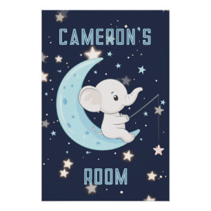 Personalisierter Baby Elephant 4 Sterne Poster fis