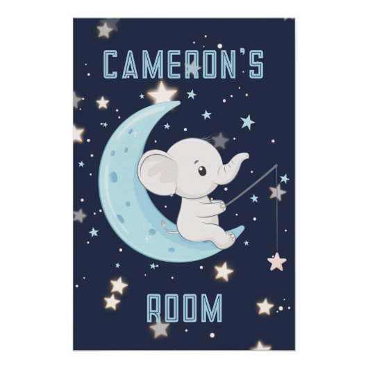 Personalisierter Baby Elephant 4 Sterne Poster fis (Vorderseite)
