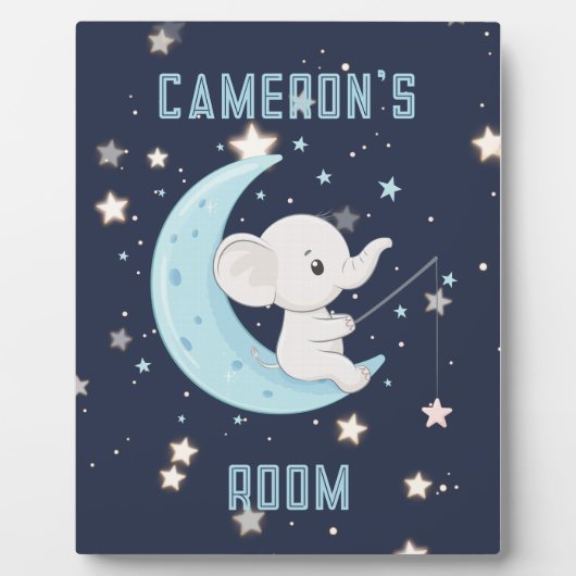 Personalisierter Baby Elephant 4 Sterne Poster fis Fotoplatte (Vorderseite)