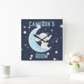 Personalisierter Baby Elephant 4 Sterne Poster fis Quadratische Wanduhr (Zuhause)