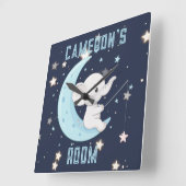 Personalisierter Baby Elephant 4 Sterne Poster fis Quadratische Wanduhr (Winkel)