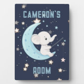 Personalisierter Baby Elephant Fischen 4 Sterne Pl Fotoplatte (Vorderseite)