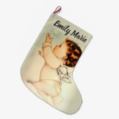 Personalisierter Baby-Engel auf Wolke Großer Weihnachtsstrumpf (Vorderansicht (hängend))
