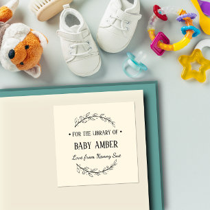 Personalisierter Baby-Exlibris-Aufkleber   Aus der Quadratischer Aufkleber