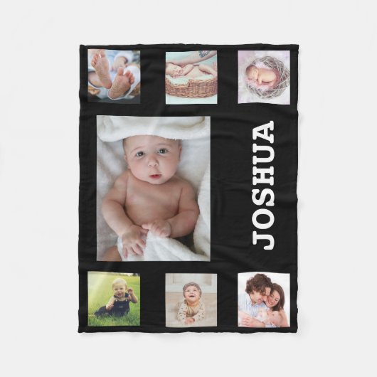 Personalisierter Baby Foto Collage Individuelle Na Fleecedecke (Vorderseite)