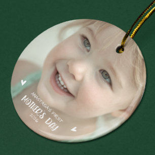 Personalisierter Baby-Foto-Schmuck 1. Muttertag Keramik Ornament
