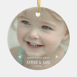 Personalisierter Baby-Foto-Schmuck 1. Vatertag Keramik Ornament