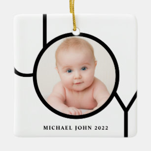 Personalisierter Baby-Foto-Weihnachts-Keramik-Schm Keramikornament