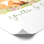 Personalisierter Baby Fox Wildblumen Kinderzimmer  Poster (Ecke)