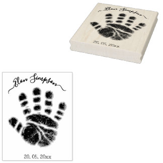 Personalisierter Baby-Handstempel, Neugeborenes Gummistempel
