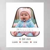 Personalisierter Baby Letter A with Border - Poste Poster (Vorne)