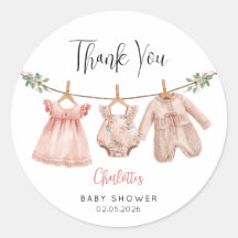 Personalisierter Baby-Mädchen-Baby-Shower-Aufklebe