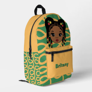 Personalisierter Baby-Mädchen-gelber Druck-Rucksac Bedruckter Rucksack