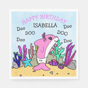 Personalisierter Baby Shark Geburtstag Serviette