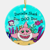 Personalisierter Baby Shark Keramik Ornament (Vorne)