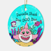 Personalisierter Baby Shark Keramik Ornament (Links)