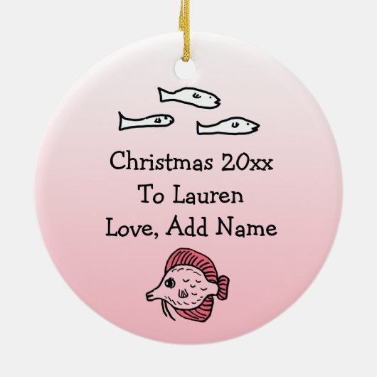 Personalisierter Baby Shark Keramik Ornament (Hinten)