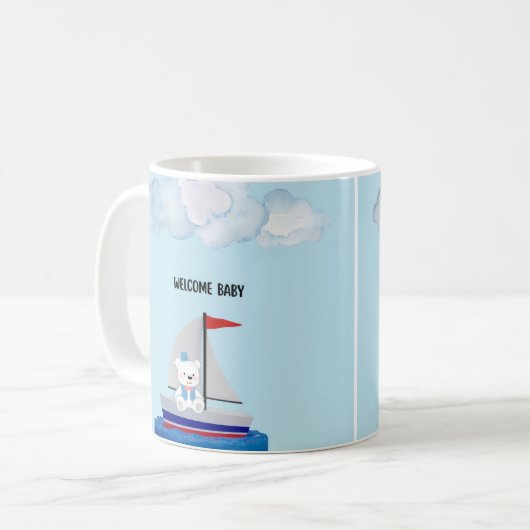 Personalisierter Baby Shower Becher Kaffeetasse (Vorderseite Links)