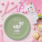 Personalisierter Baby Shower Teller mit süßem Elef (Party)