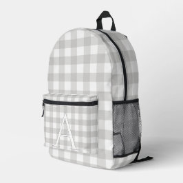 Personalisierter Baby-Taupe-Gingham-Reisegepäck Bedruckter Rucksack