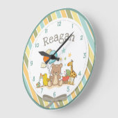 Personalisierter Baby Teddy Bear Giraffe Gummi Duc Große Wanduhr (Winkel)