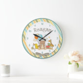 Personalisierter Baby Teddy Bear Giraffe Gummi Duc Große Wanduhr (Zuhause)