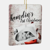 Personalisierter Baby XMAS Ornament Country Holzsc (Rechts)