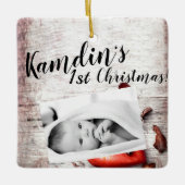 Personalisierter Baby XMAS Ornament Country Holzsc (Vorderseite)