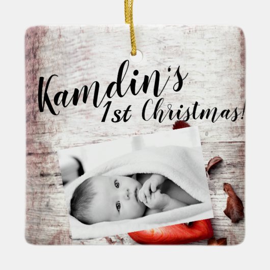 Personalisierter Baby XMAS Ornament Country Holzsc (Vorderseite)