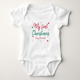 Personalisierter Babyanzug Name 1. Weihnachtsfeier Baby Strampler