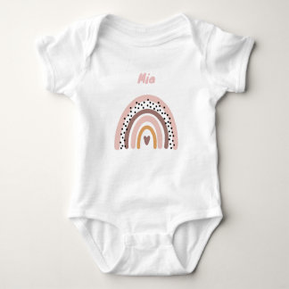 Personalisierter Babybody mit Name und Regenbogen Baby Strampler