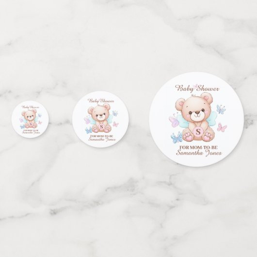 Personalisierter Babyduschtisch Confetti Konfetti (Rückseiten)